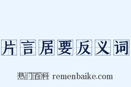 片言居要反义词是什么意思的图片